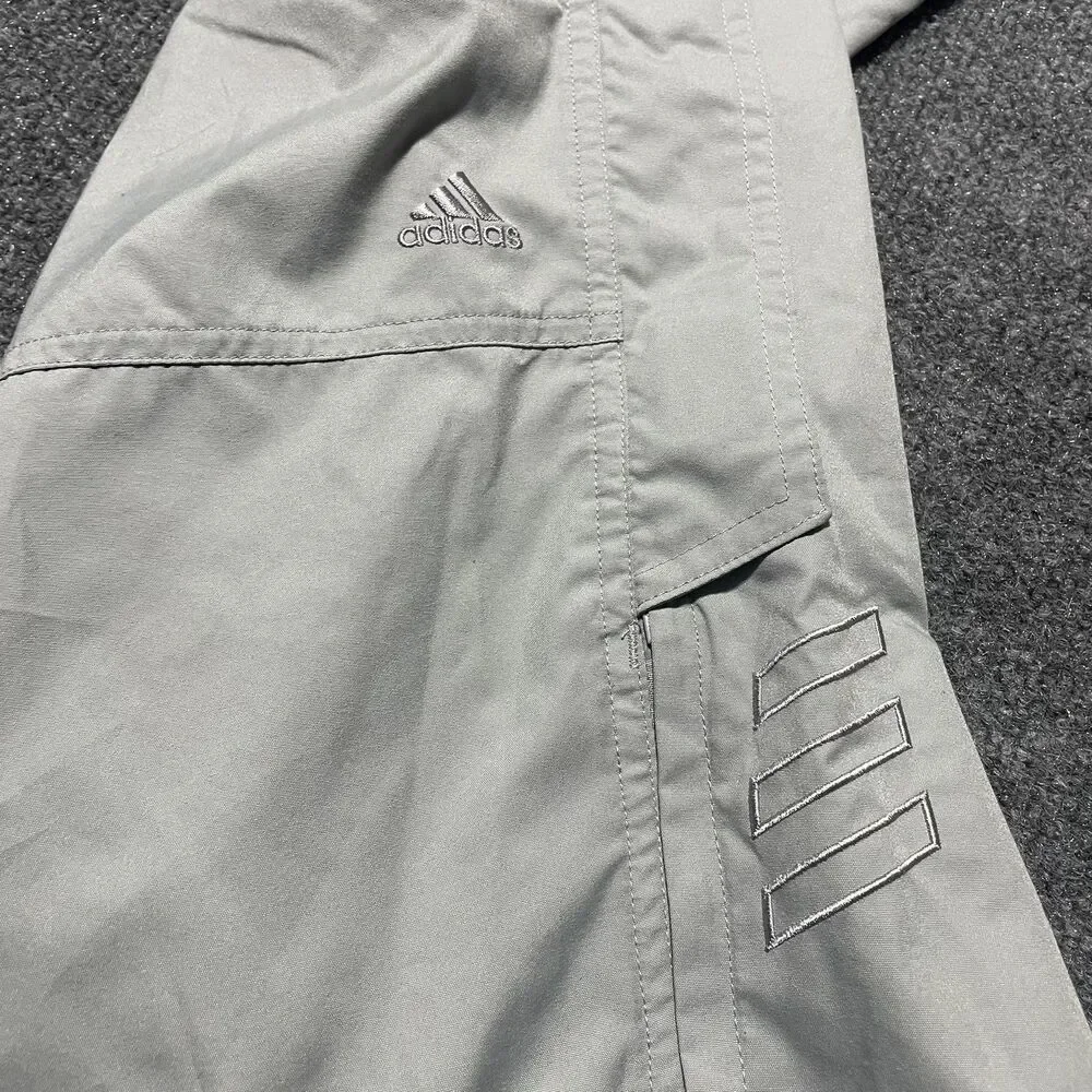 Adidas Pants Mens Large Gray Windbreaker Track Golf Zip Ankle Lightweight - Picture 12 of 14